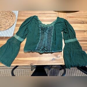 Gypsy rose emerald peasant blouse m/lg